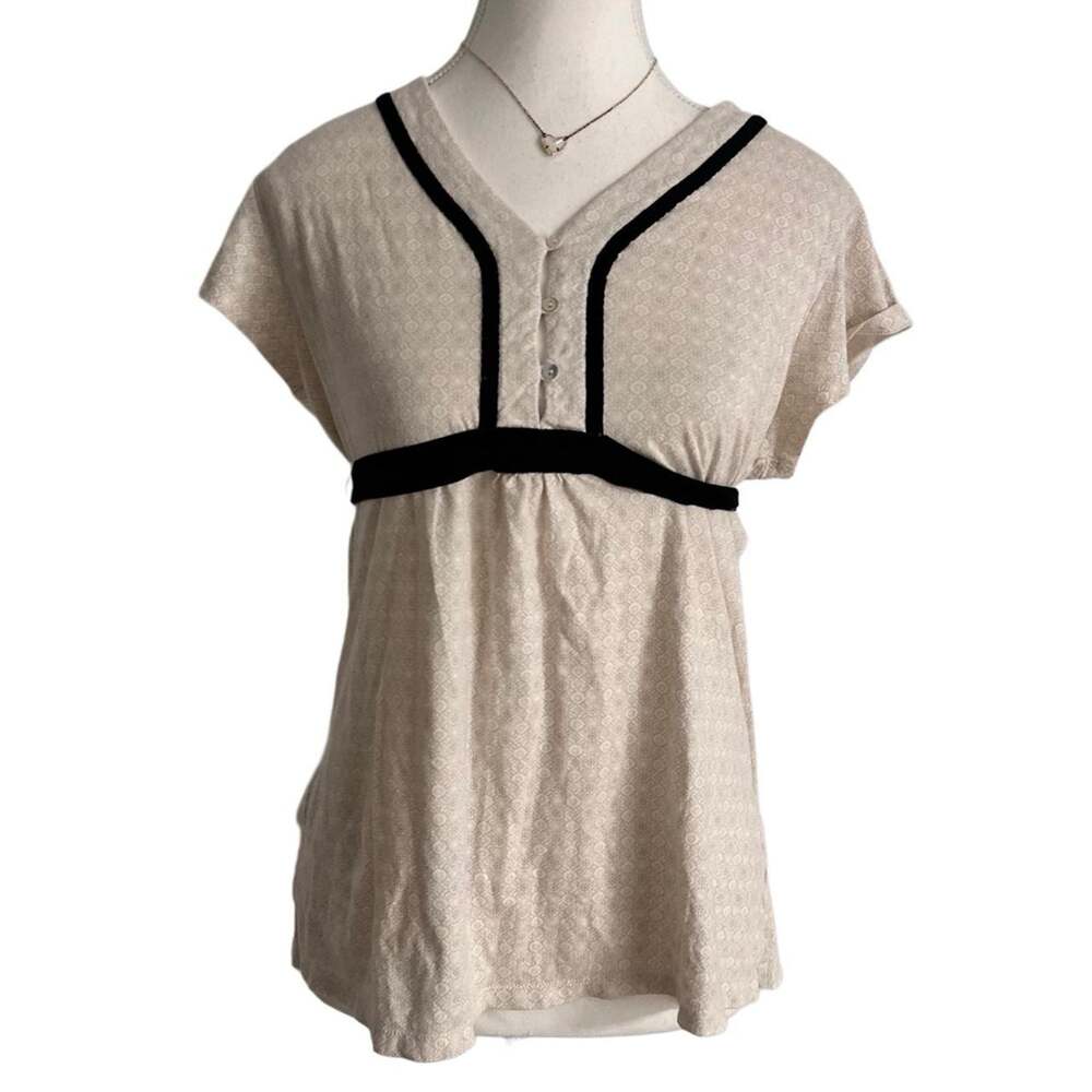 Liz Claiborne Vintage Baby Doll Tie Back Top Size Medium BabyDollTop